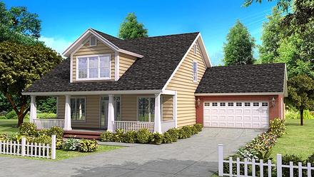 Cape Cod Country Traditional Elevation of Plan 61400