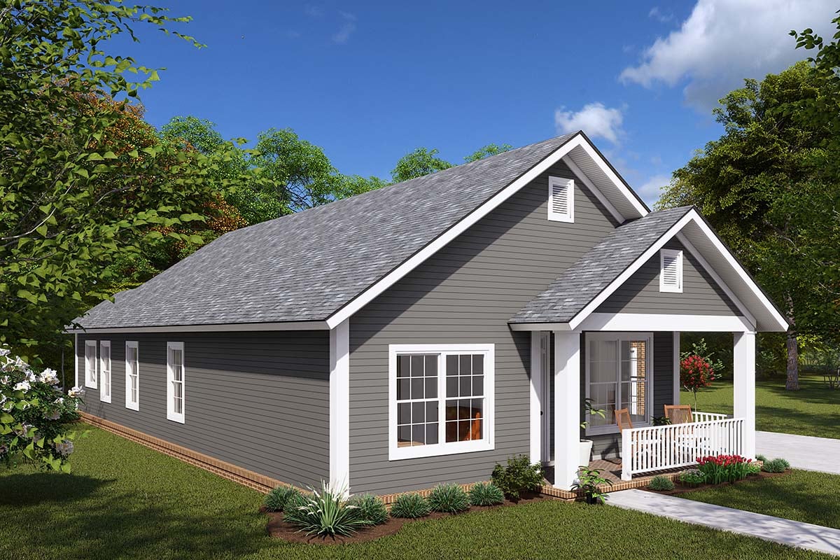 Cottage, Country, Traditional Plan with 1397 Sq. Ft., 3 Bedrooms, 2 Bathrooms, 2 Car Garage Picture 3