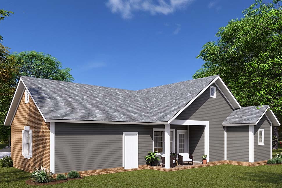 Cottage, Country, Traditional Plan with 1397 Sq. Ft., 3 Bedrooms, 2 Bathrooms, 2 Car Garage Picture 5