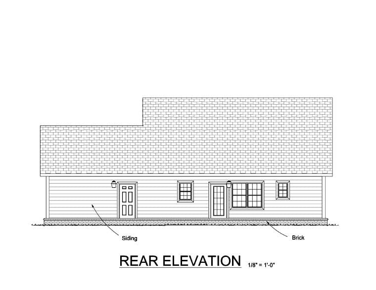 Cape Cod, Country, Southern Plan with 1717 Sq. Ft., 3 Bedrooms, 3 Bathrooms, 2 Car Garage Picture 9