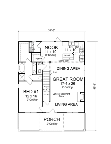 House Plan 61403 First Level Plan