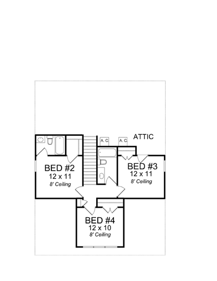 House Plan 61403 Second Level Plan