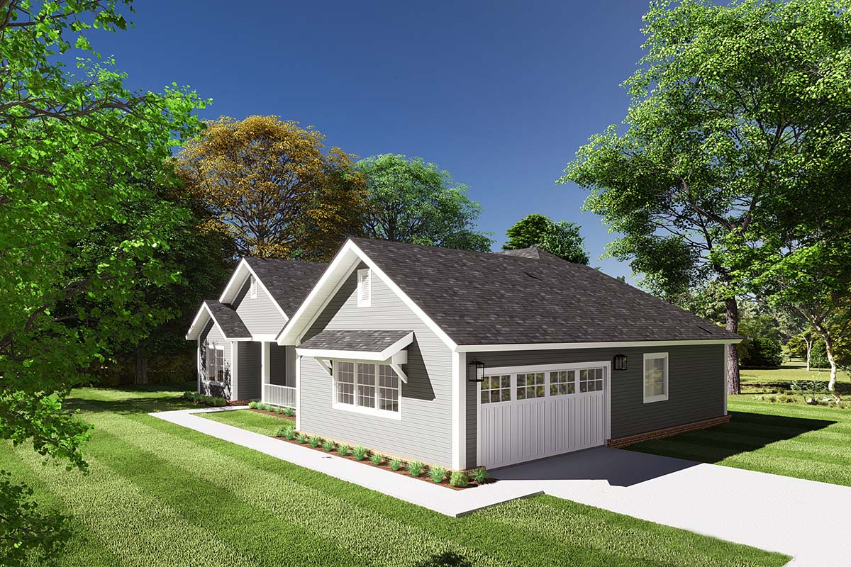 Craftsman, Traditional Plan with 1451 Sq. Ft., 3 Bedrooms, 2 Bathrooms, 2 Car Garage Picture 2