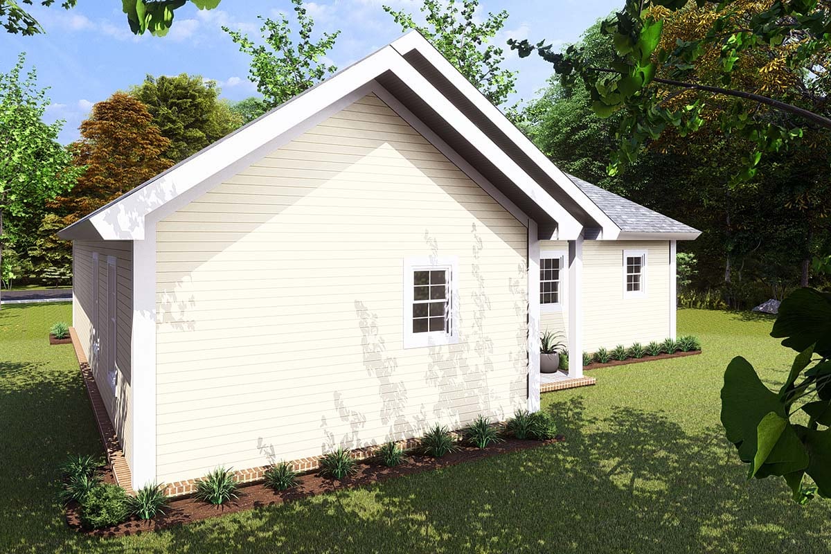 Traditional Plan with 1187 Sq. Ft., 3 Bedrooms, 2 Bathrooms, 1 Car Garage Picture 2