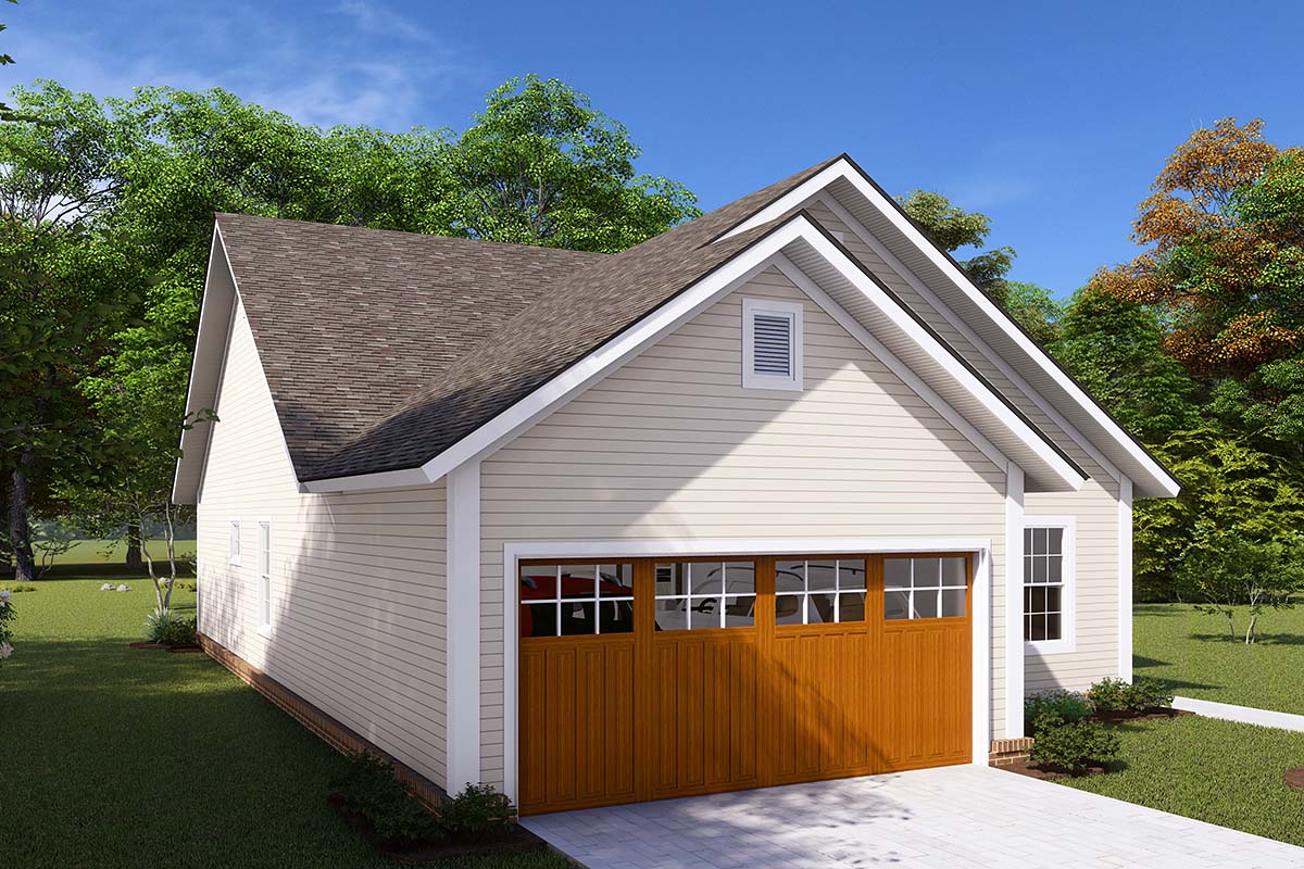 Craftsman, Traditional Plan with 1288 Sq. Ft., 3 Bedrooms, 2 Bathrooms, 2 Car Garage Picture 3
