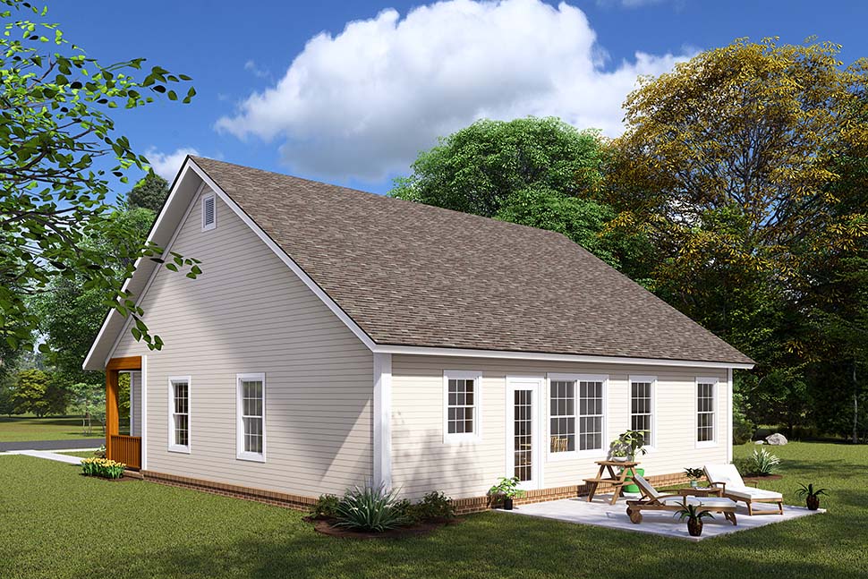 Craftsman, Traditional Plan with 1288 Sq. Ft., 3 Bedrooms, 2 Bathrooms, 2 Car Garage Picture 5