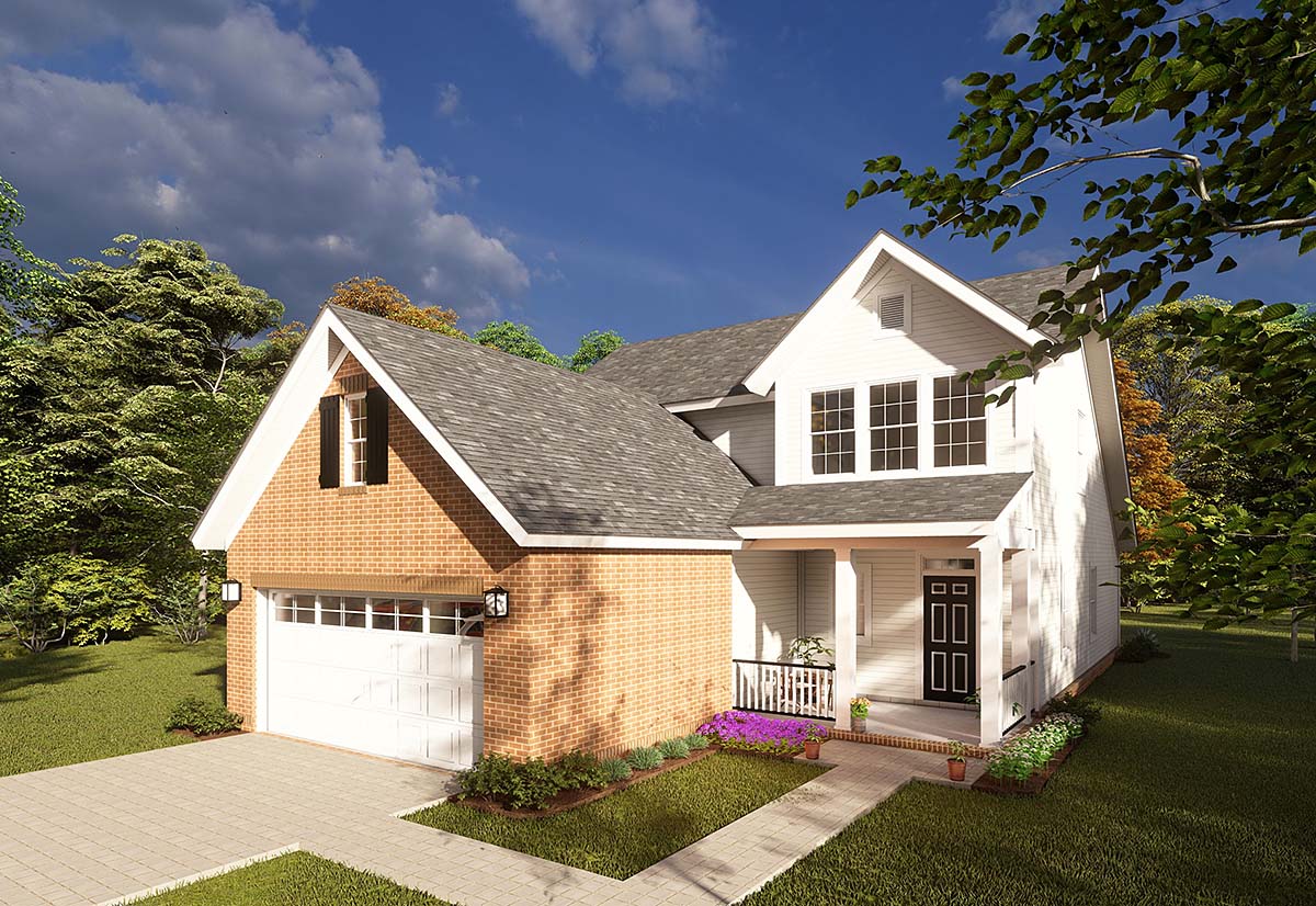 Traditional Plan with 1549 Sq. Ft., 3 Bedrooms, 3 Bathrooms, 2 Car Garage Elevation