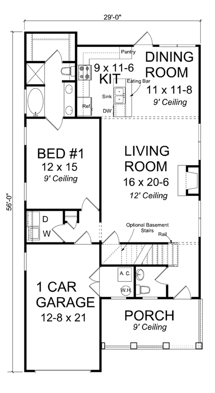 House Plan 61411 First Level Plan