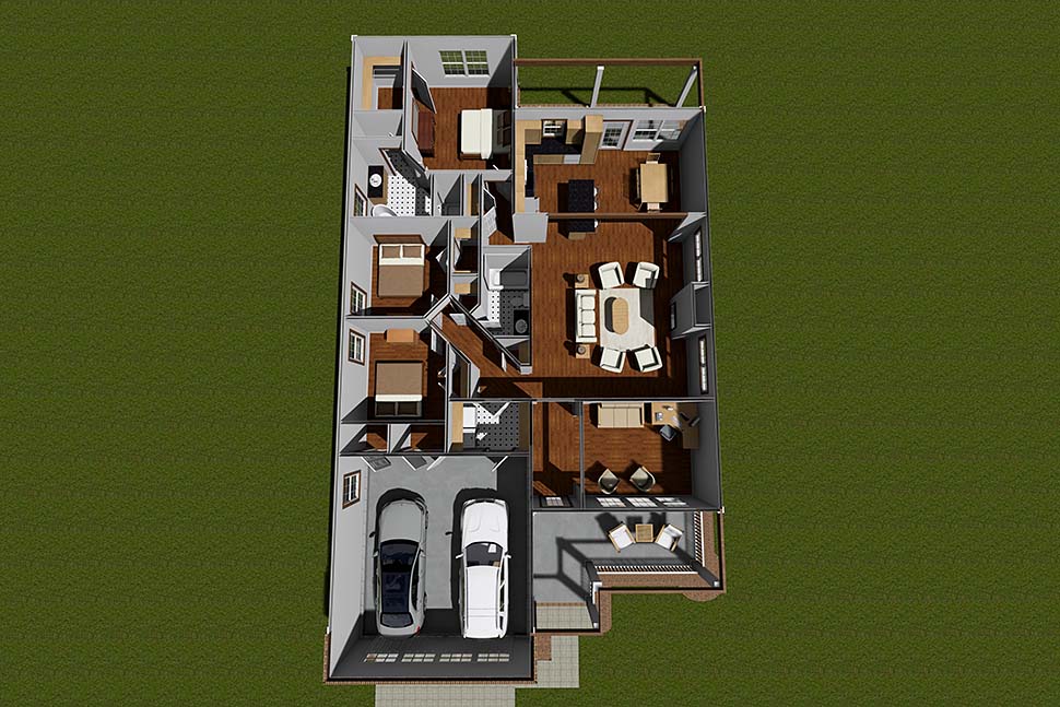 Traditional Plan with 1780 Sq. Ft., 3 Bedrooms, 2 Bathrooms, 2 Car Garage Picture 7