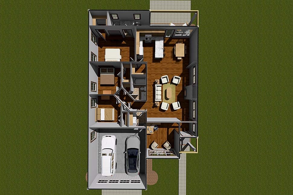 Traditional Plan with 1545 Sq. Ft., 3 Bedrooms, 2 Bathrooms, 2 Car Garage Picture 7