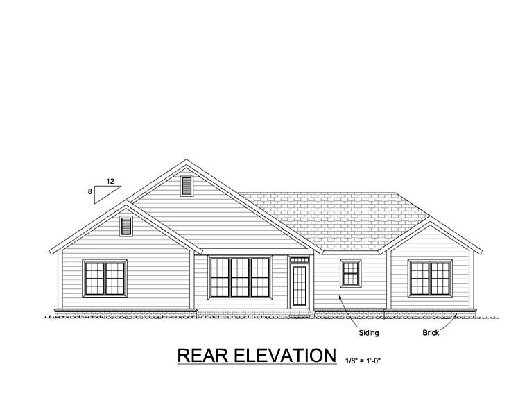 Traditional Plan with 1477 Sq. Ft., 3 Bedrooms, 2 Bathrooms, 2 Car Garage Picture 8
