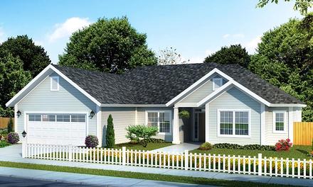 Cottage Ranch Traditional Elevation of Plan 61420