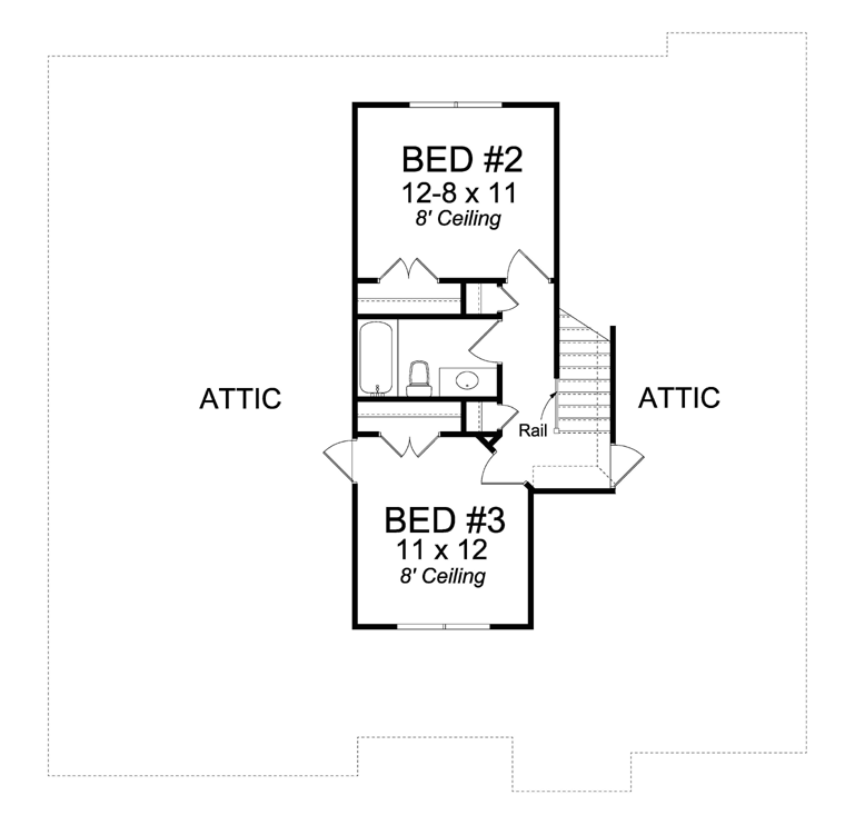 Cottage Traditional Level Two of Plan 61422