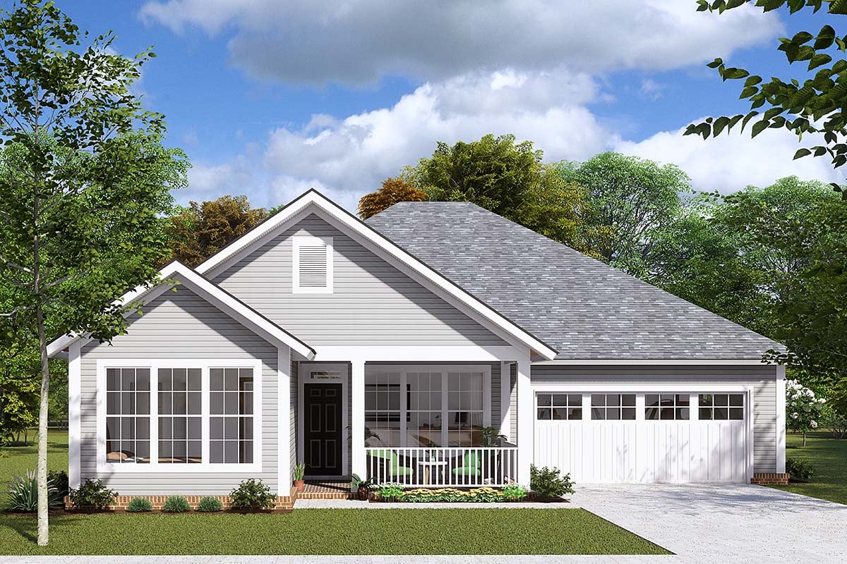 Traditional Plan with 1679 Sq. Ft., 3 Bedrooms, 2 Bathrooms, 2 Car Garage Elevation