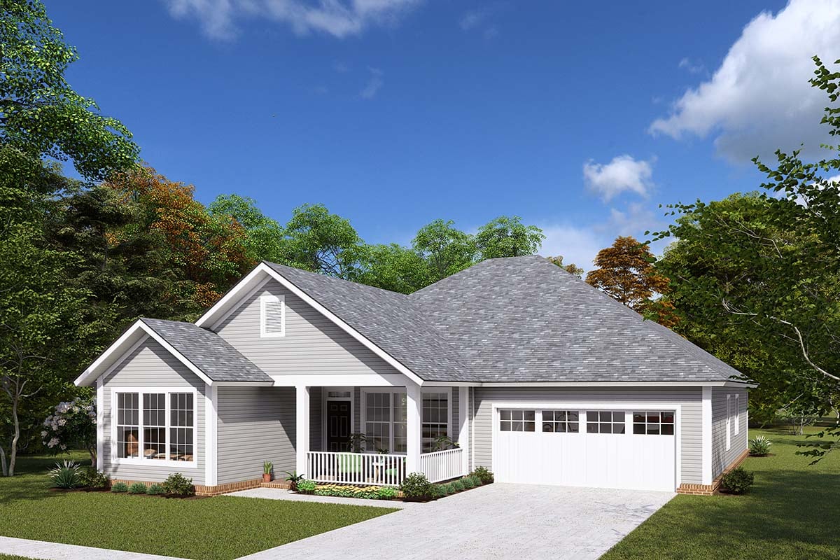 Traditional Plan with 1679 Sq. Ft., 3 Bedrooms, 2 Bathrooms, 2 Car Garage Picture 2