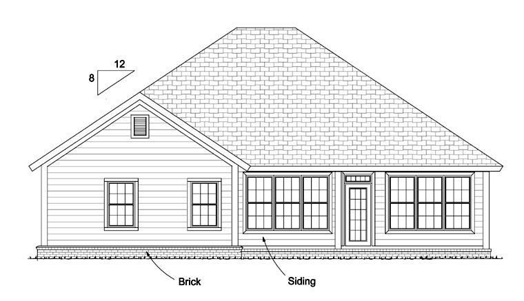 Traditional Plan with 1679 Sq. Ft., 3 Bedrooms, 2 Bathrooms, 2 Car Garage Picture 7