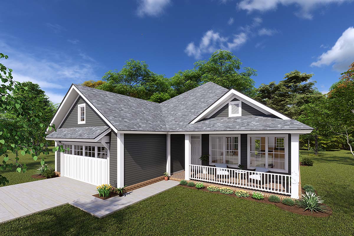 Traditional Plan with 1598 Sq. Ft., 3 Bedrooms, 2 Bathrooms, 2 Car Garage Elevation