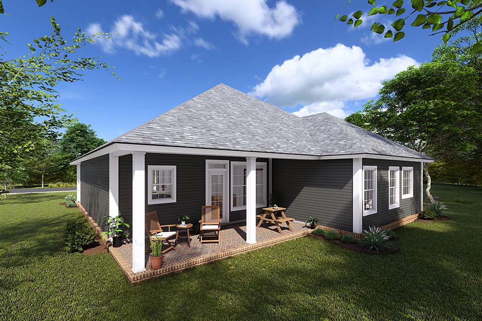 Traditional Plan with 1598 Sq. Ft., 3 Bedrooms, 2 Bathrooms, 2 Car Garage Picture 2