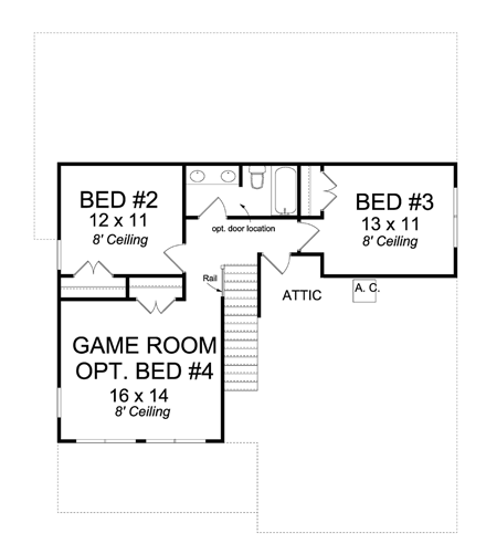 House Plan 61427 Second Level Plan