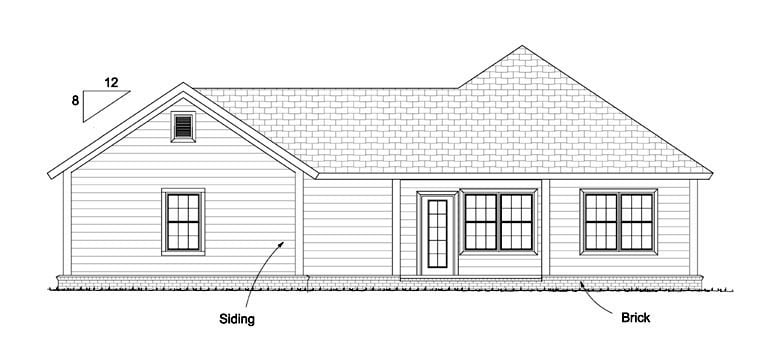 Traditional Plan with 1147 Sq. Ft., 2 Bedrooms, 2 Bathrooms, 2 Car Garage Picture 7
