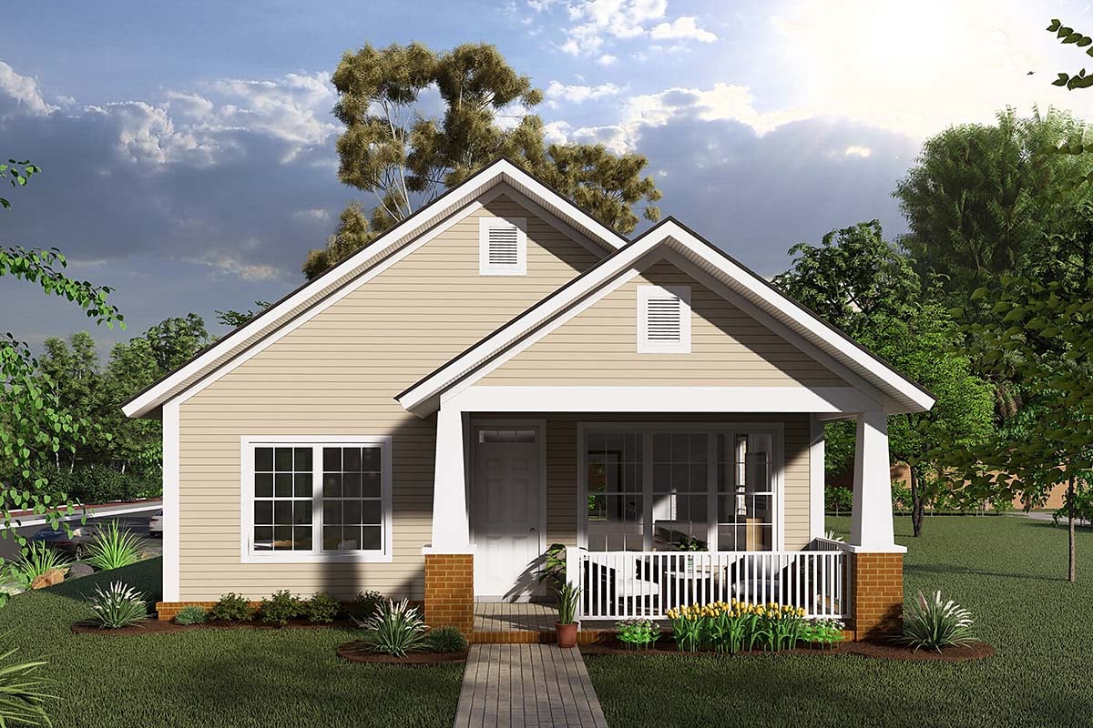 Traditional Plan with 1147 Sq. Ft., 2 Bedrooms, 2 Bathrooms Elevation