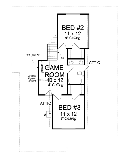 House Plan 61433 Second Level Plan