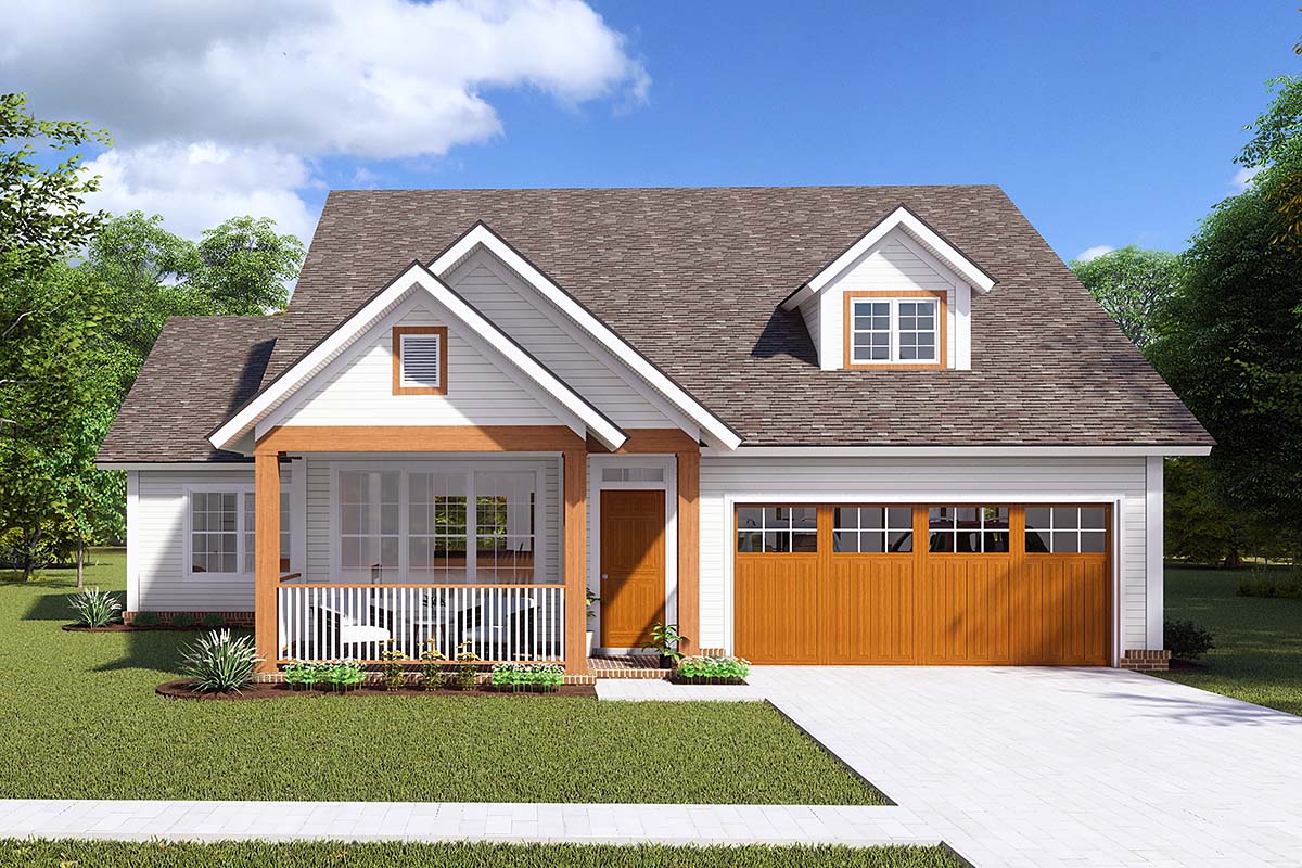 Traditional Plan with 1570 Sq. Ft., 3 Bedrooms, 2 Bathrooms, 2 Car Garage Elevation