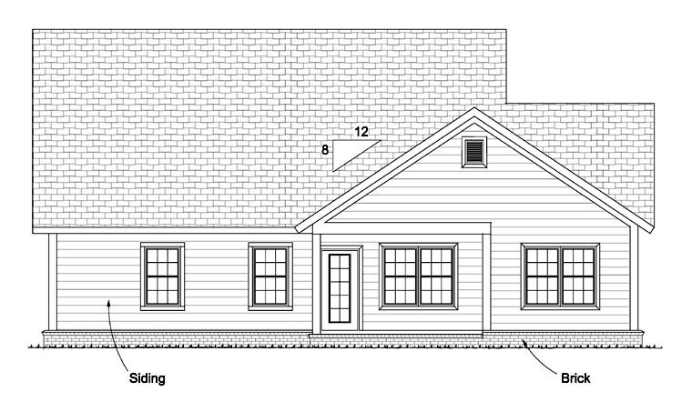 Traditional Plan with 1570 Sq. Ft., 3 Bedrooms, 2 Bathrooms, 2 Car Garage Picture 8