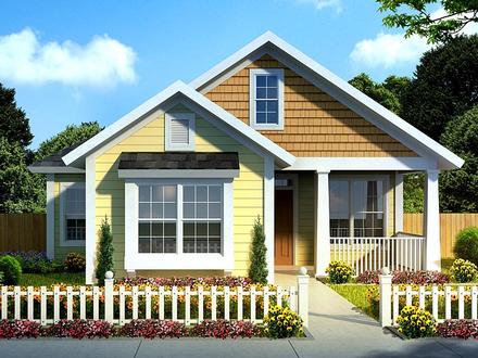 Cottage Craftsman Traditional Elevation of Plan 61437