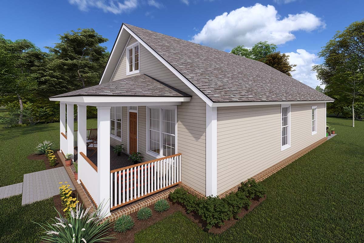Cottage, Country, Southern, Traditional Plan with 1277 Sq. Ft., 3 Bedrooms, 2 Bathrooms Picture 7