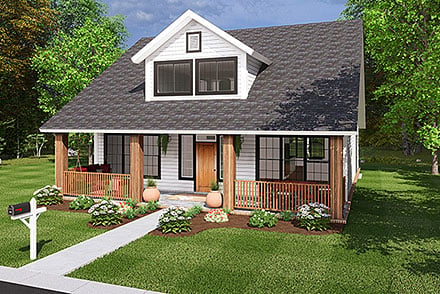 Cape Cod Country Southern Traditional Elevation of Plan 61443