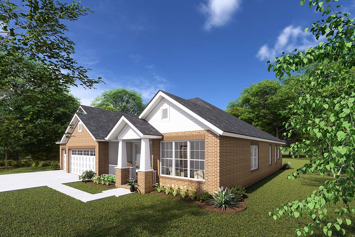 Bungalow, Traditional Plan with 2062 Sq. Ft., 4 Bedrooms, 3 Bathrooms, 3 Car Garage Picture 2