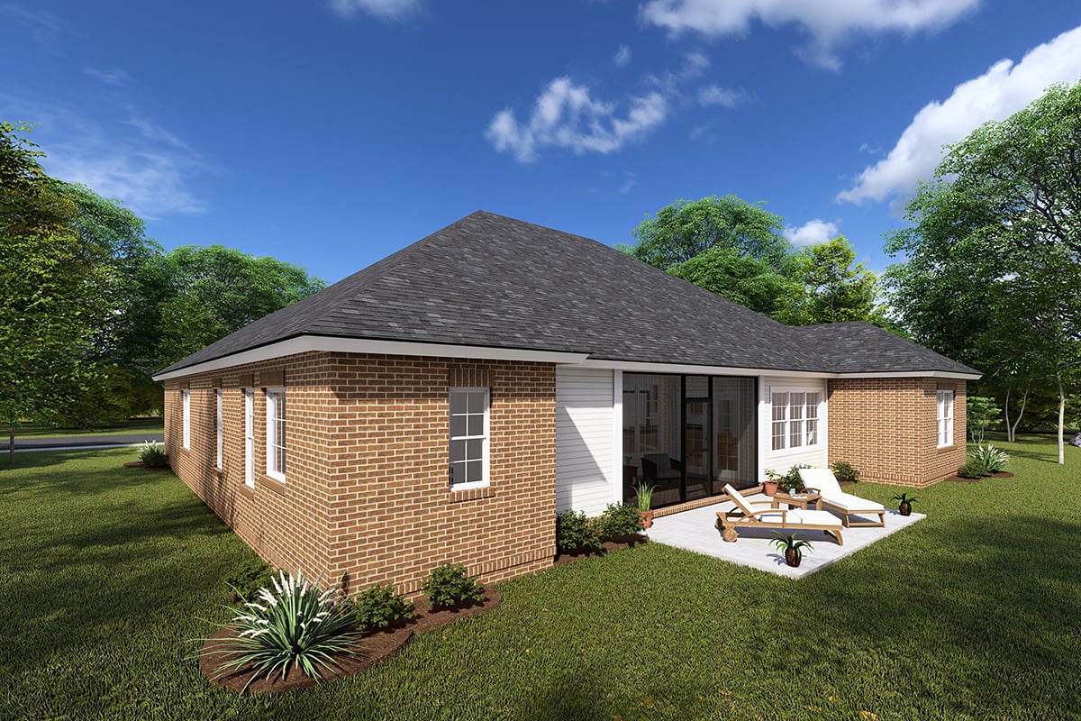 Bungalow Traditional Rear Elevation of Plan 61445