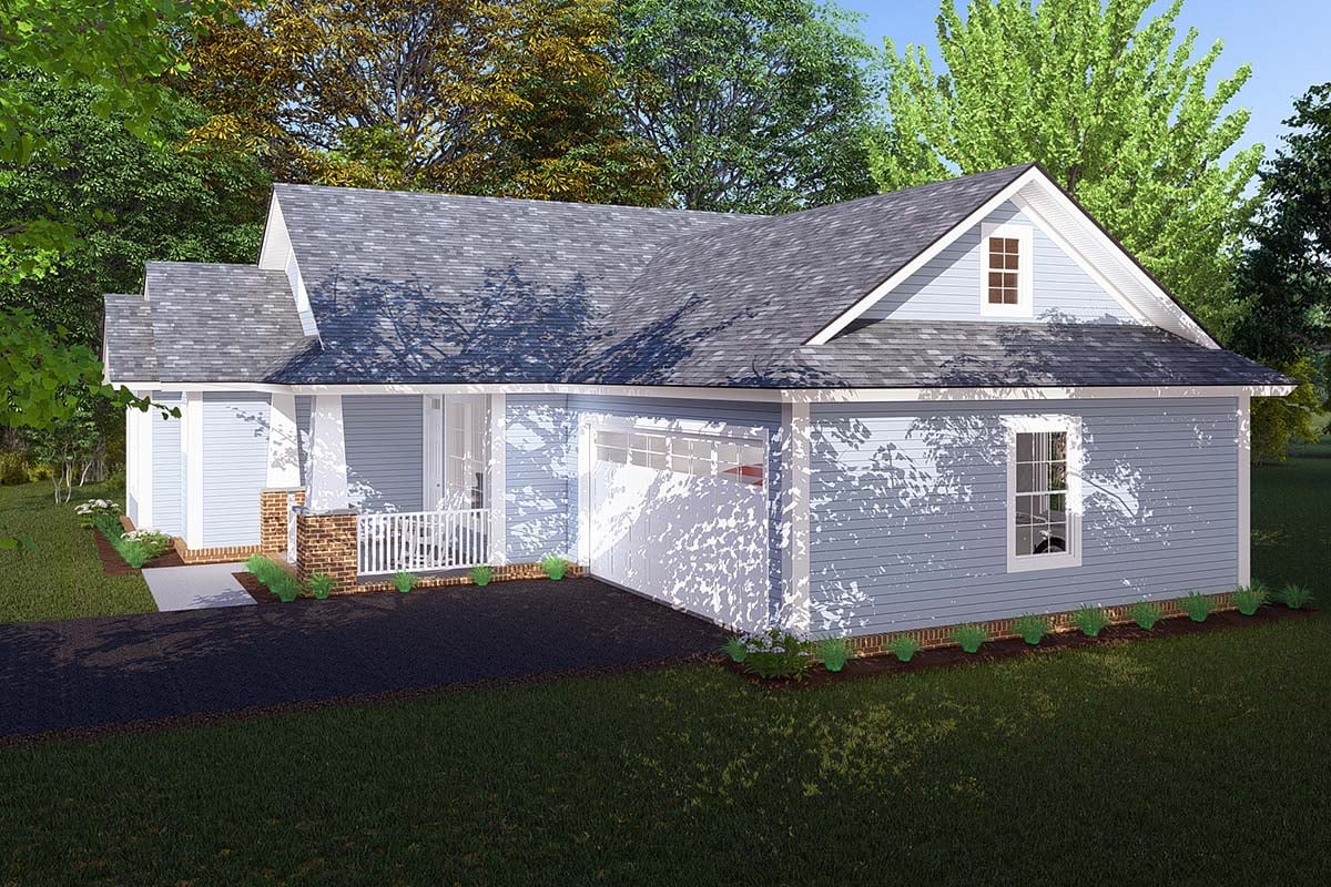 Traditional Plan with 1163 Sq. Ft., 3 Bedrooms, 2 Bathrooms, 2 Car Garage Picture 2