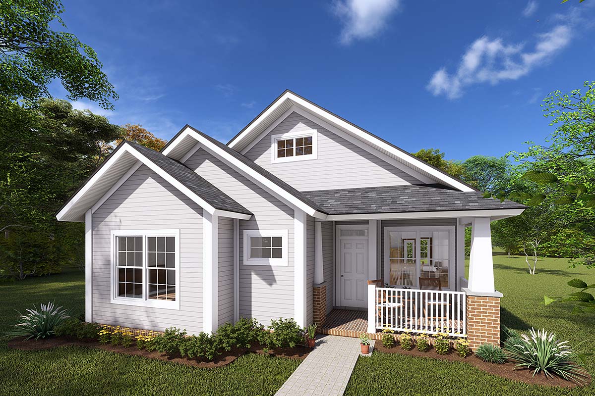 Bungalow, Traditional Plan with 1381 Sq. Ft., 3 Bedrooms, 2 Bathrooms Elevation