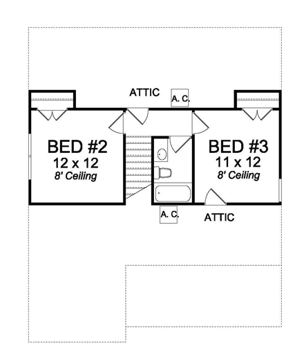 House Plan 61453 Second Level Plan