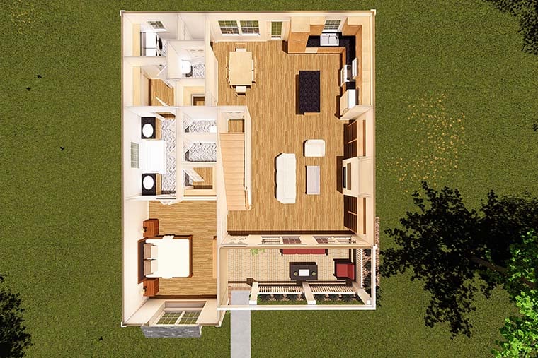 Cottage, Country, Traditional Plan with 1597 Sq. Ft., 3 Bedrooms, 3 Bathrooms Picture 6