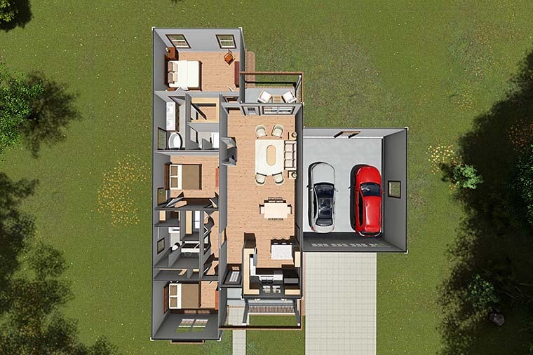 Traditional Plan with 1433 Sq. Ft., 3 Bedrooms, 2 Bathrooms, 2 Car Garage Picture 6
