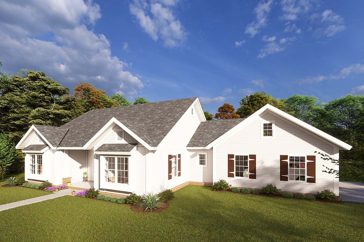 Cottage, Craftsman, Traditional Plan with 1694 Sq. Ft., 3 Bedrooms, 2 Bathrooms, 2 Car Garage Picture 2