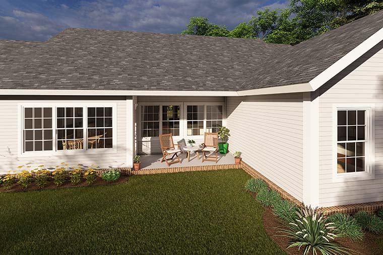 Cottage, Craftsman, Traditional Plan with 1694 Sq. Ft., 3 Bedrooms, 2 Bathrooms, 2 Car Garage Picture 6