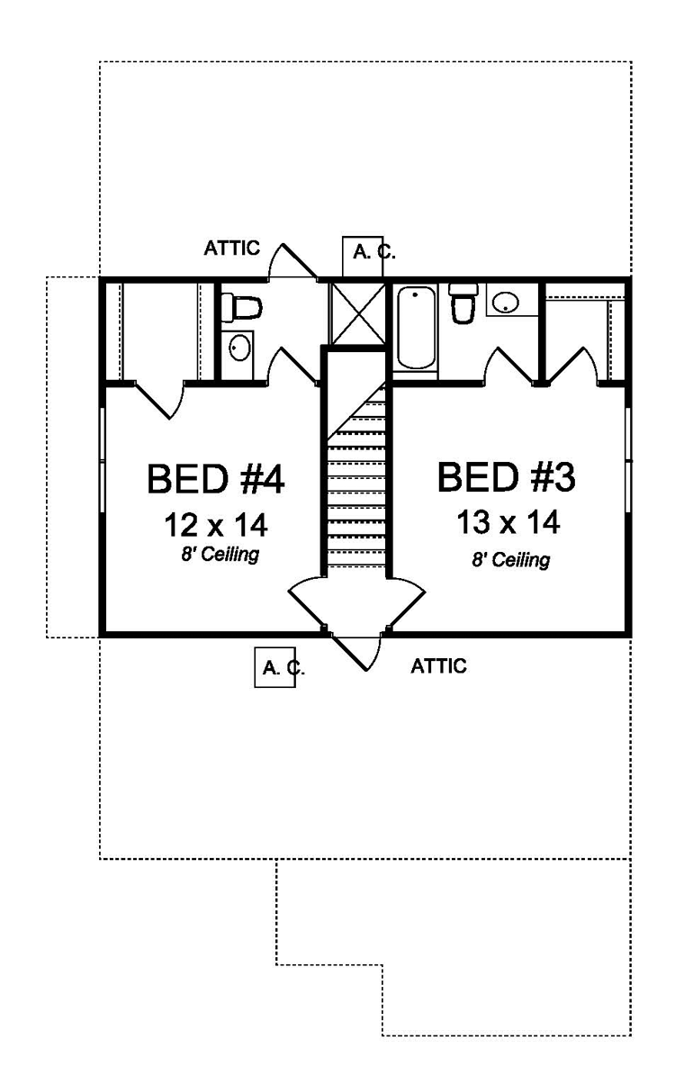 Cottage Craftsman Traditional Level Two of Plan 61460