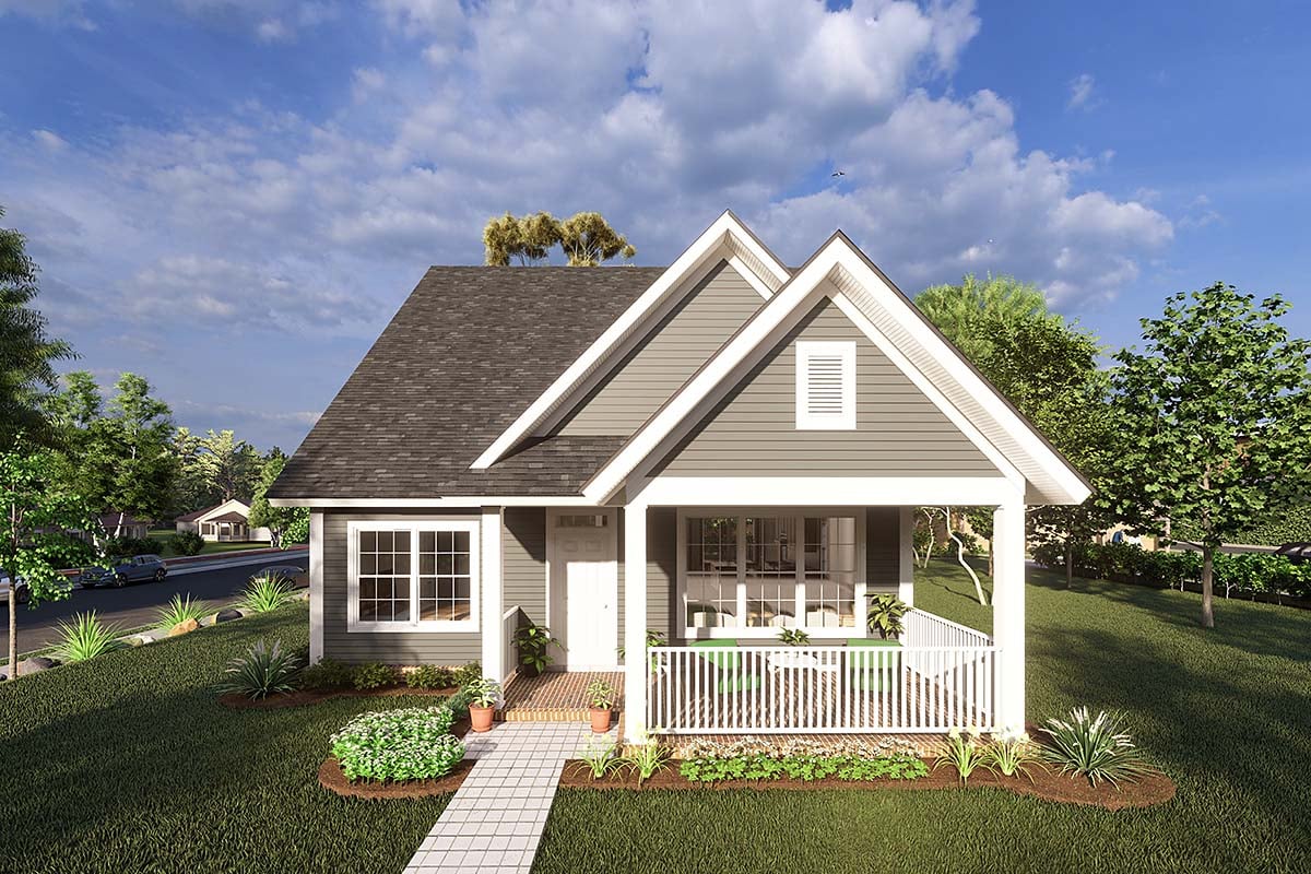 Cottage, Craftsman, Traditional Plan with 1940 Sq. Ft., 4 Bedrooms, 4 Bathrooms Elevation