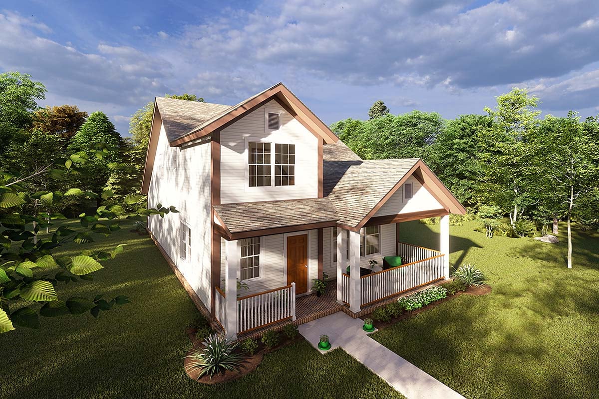Cottage, Craftsman, Traditional Plan with 2232 Sq. Ft., 4 Bedrooms, 4 Bathrooms Elevation