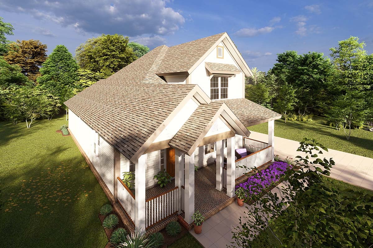 Cottage, Craftsman, Traditional Plan with 1860 Sq. Ft., 3 Bedrooms, 3 Bathrooms, 2 Car Garage Picture 3