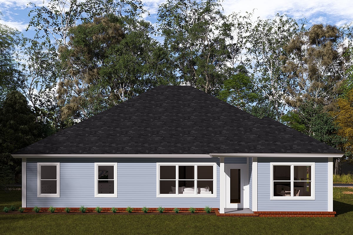 Ranch Traditional Rear Elevation of Plan 61471