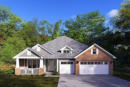 Bungalow Cottage Country Traditional Elevation of Plan 61473