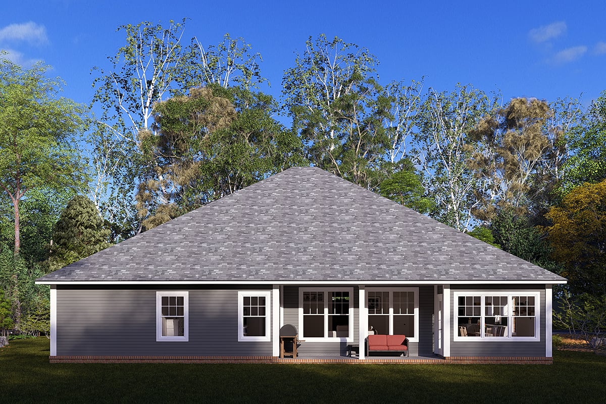 Bungalow Cottage Country Traditional Rear Elevation of Plan 61473