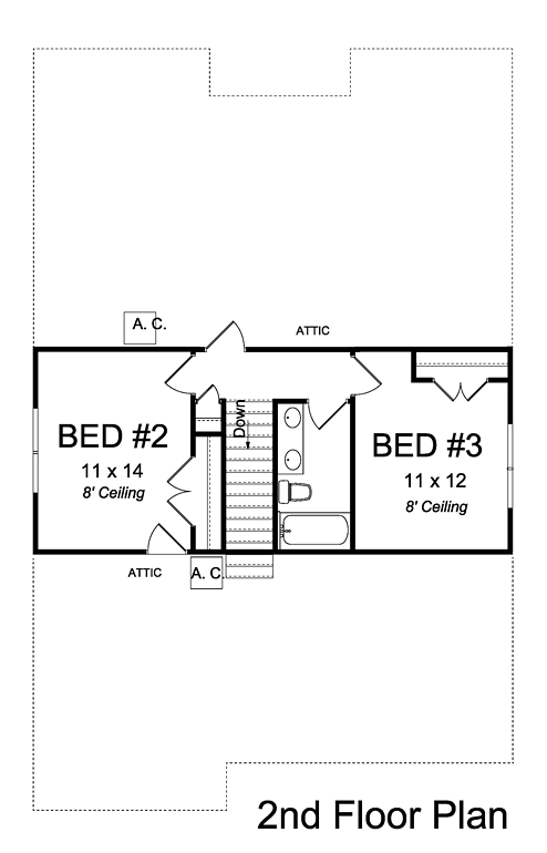 Cape Cod Cottage Country Level Two of Plan 61477