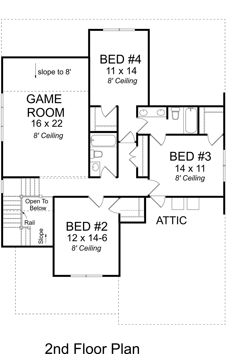 Cottage Traditional Level Two of Plan 61481