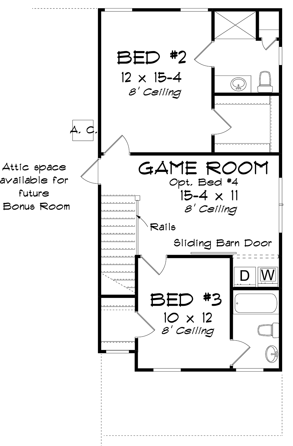 Cottage Traditional Level Two of Plan 61487